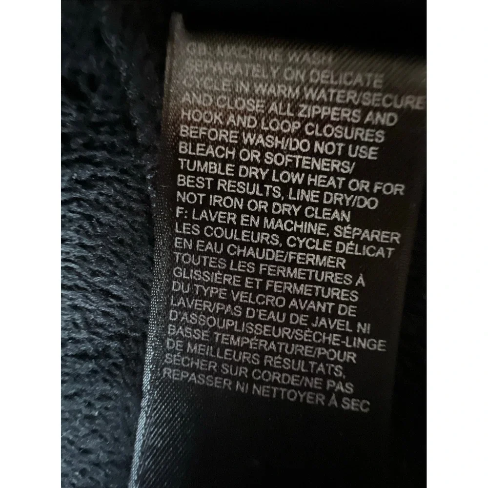 The North Face Jacket Mens M Black Lined Zip Pockets Mock Neck Fleece lining Out